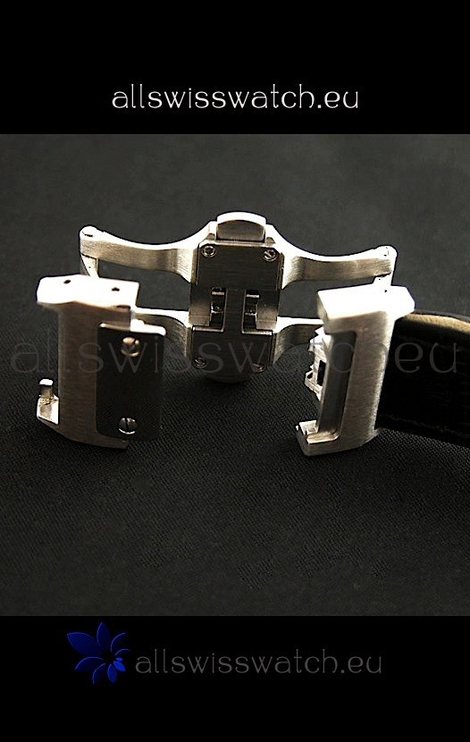 IMG_9081 Cartier Santos in Automatic in Black Strap Replica 6