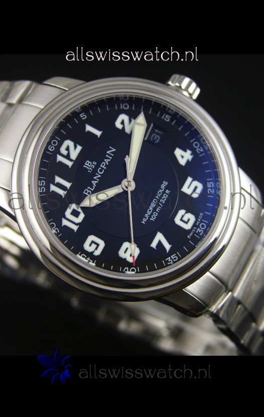 IMG_9081 Blancpain Leman 2100 Military 100 Hours in Black Dial - Original Citizen Movement Replica 6