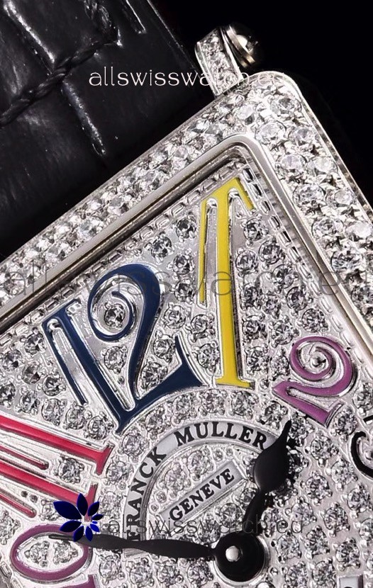 IMG_9081 Franck Muller Long Island Color Dreams Ladies in Black Strap Replica 6