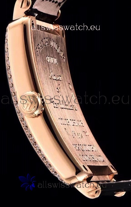 IMG_9081 Franck Muller Long Island Color Dreams Pink Gold in Black Strap Replica 6