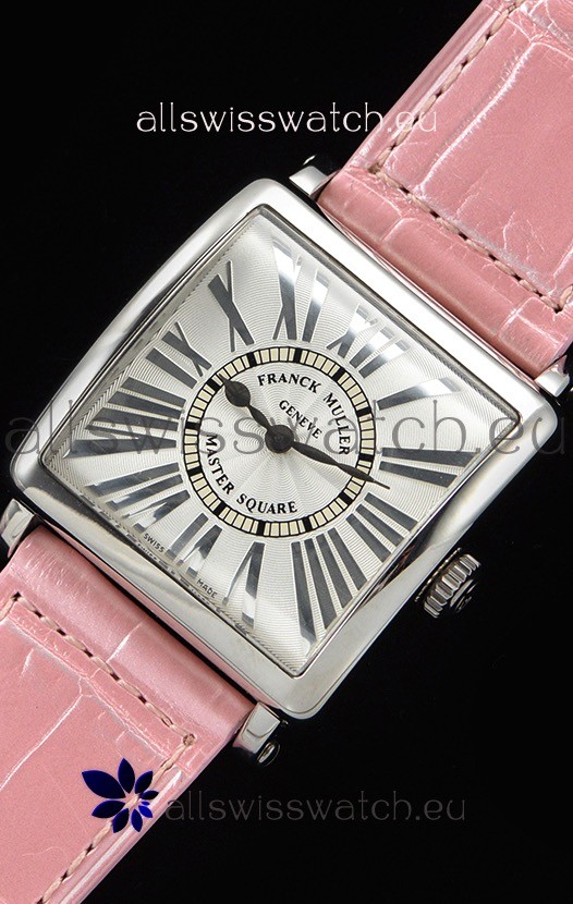 IMG_9081 Franck Muller Master Square Ladies Pink Strap 1:1 Mirror Replica 6