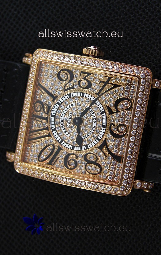 IMG_9081 Franck Muller Master of Sqaure Ladies Quartz in Pink Gold Case Replica 6