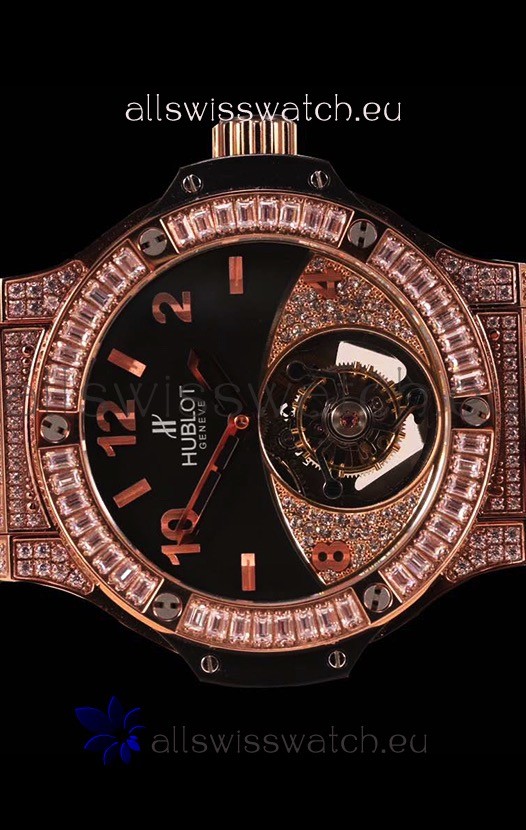 IMG_9081 Hublot Tourbillon Solo Bang Sapphires Pink Gold Replica 6