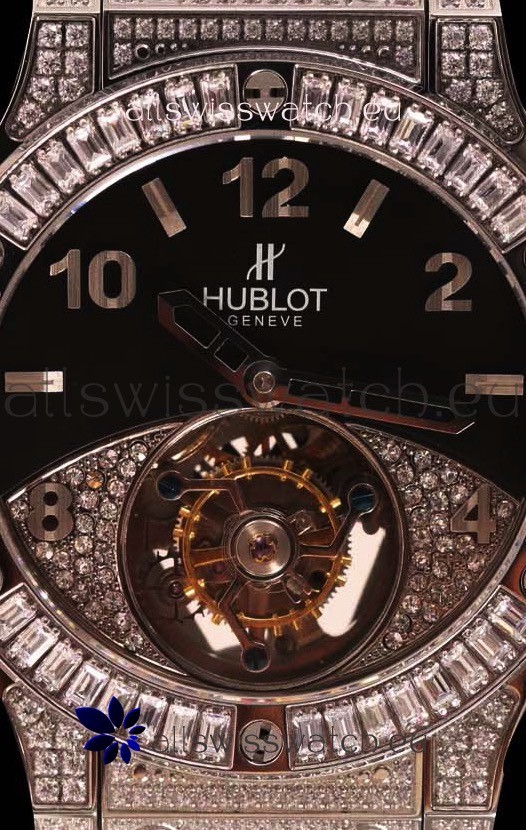 IMG_9081 Hublot Tourbillon Solo Bang Sapphires Stainless Steel Replica 6