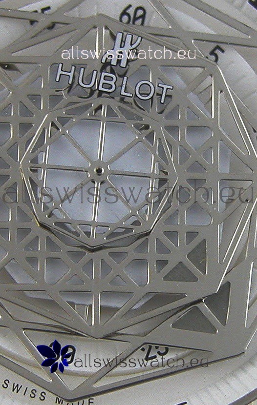 IMG_9081 Hublot Big Bang Sang Bleu 45MM Stainless Steel White Dial Replica 6