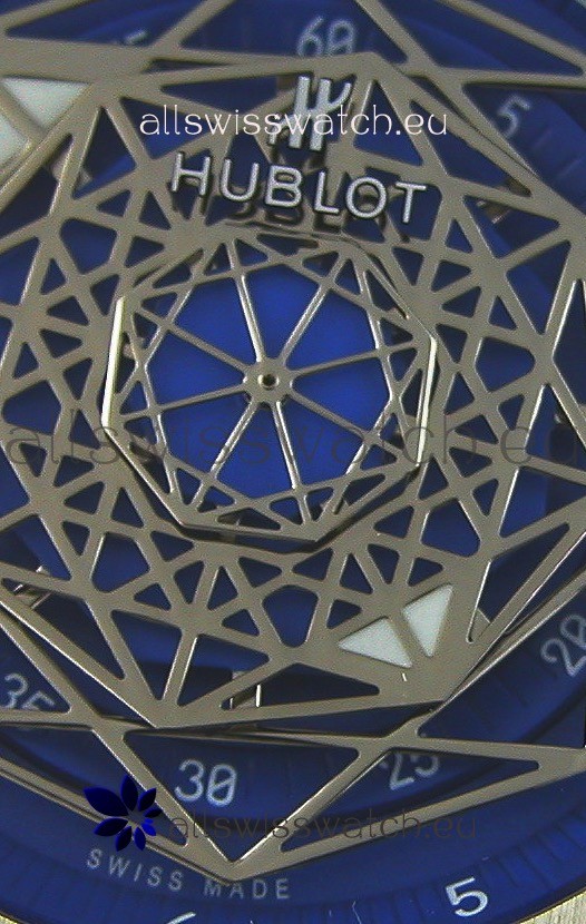 IMG_9081 Hublot Big Bang Sang Bleu 45MM Stainless Steel Blue Dial Replica 6