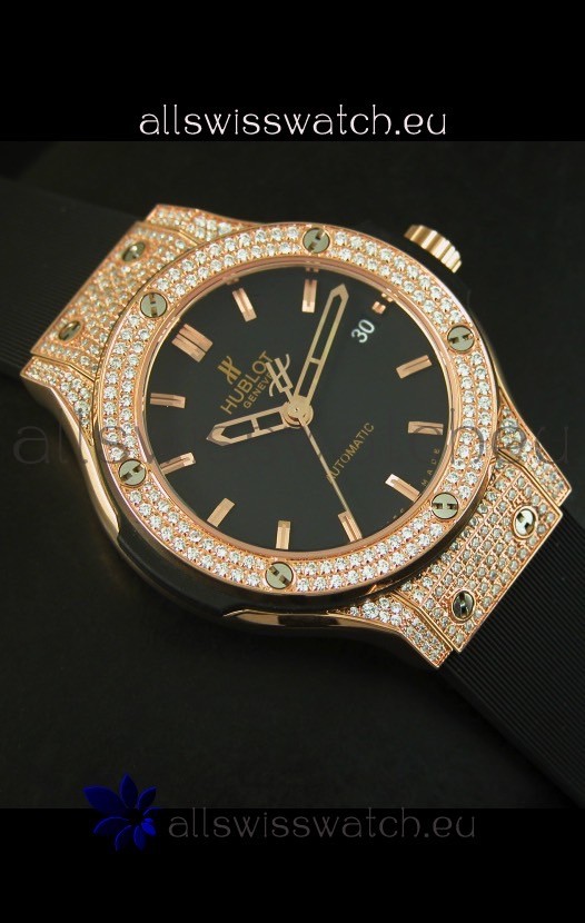 Hublot Classic Fusion 39MM Rose Gold Diamonds Case Replica 6