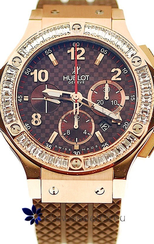 IMG_9081 Hublot Big Bang Pink Gold with Baguatte Diamonds Replica 6