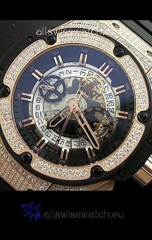 Hublot Big Bang King Power Skeleton Diamonds Casing Replica 6
