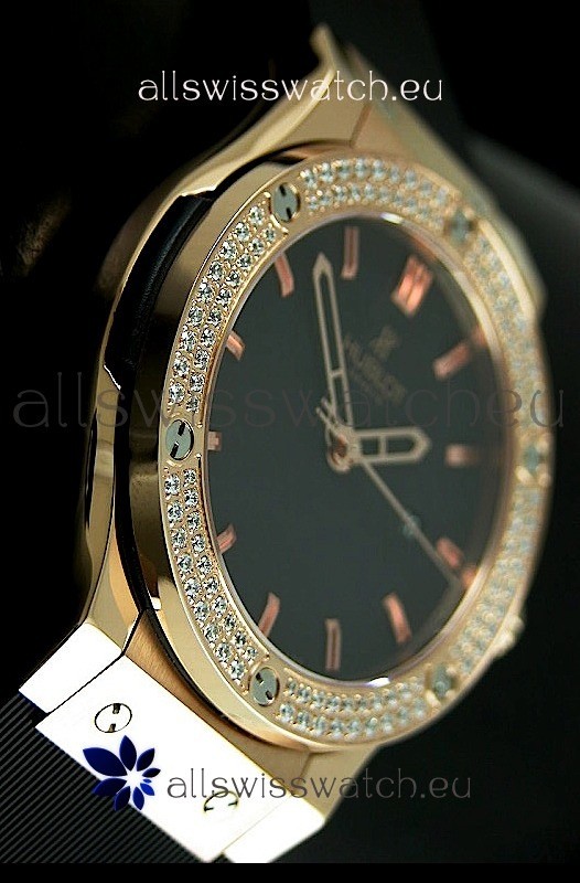 IMG_9081 Hublot Fusion Bang in Rose Gold Case Diamonds Bezel Replica 6