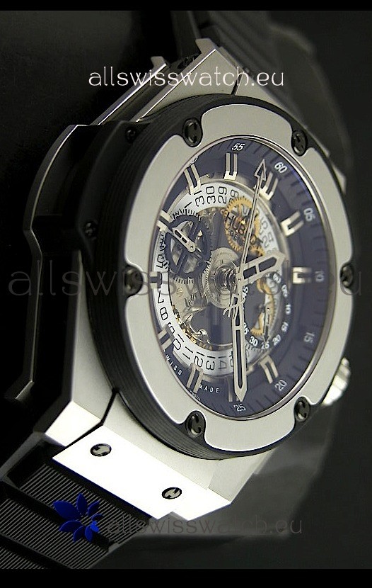 IMG_9081 Hublot Big Bang King Power Skeleton in Brushed Steel Replica 6