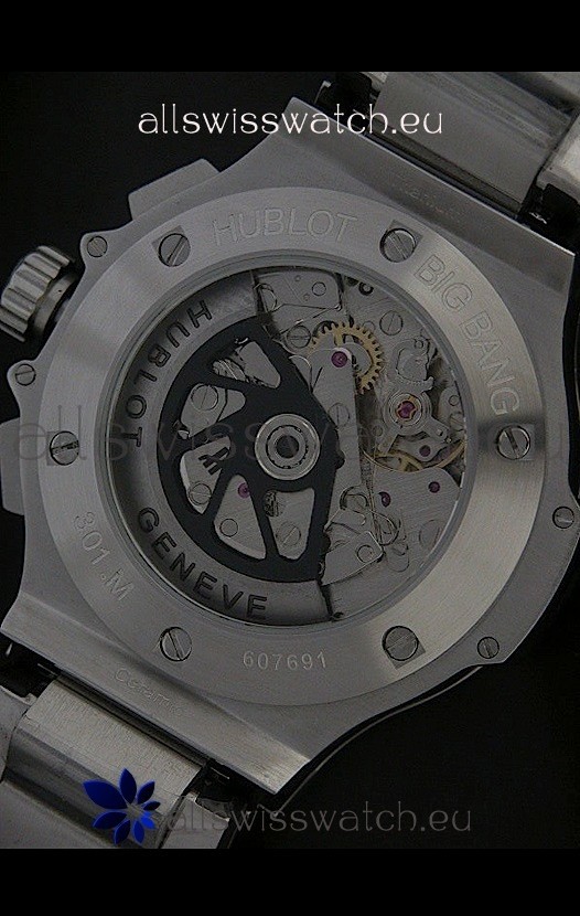 IMG_9081 Hublot Big Bang Steel Strap in Black Dial with Steel Bezel Replica 6