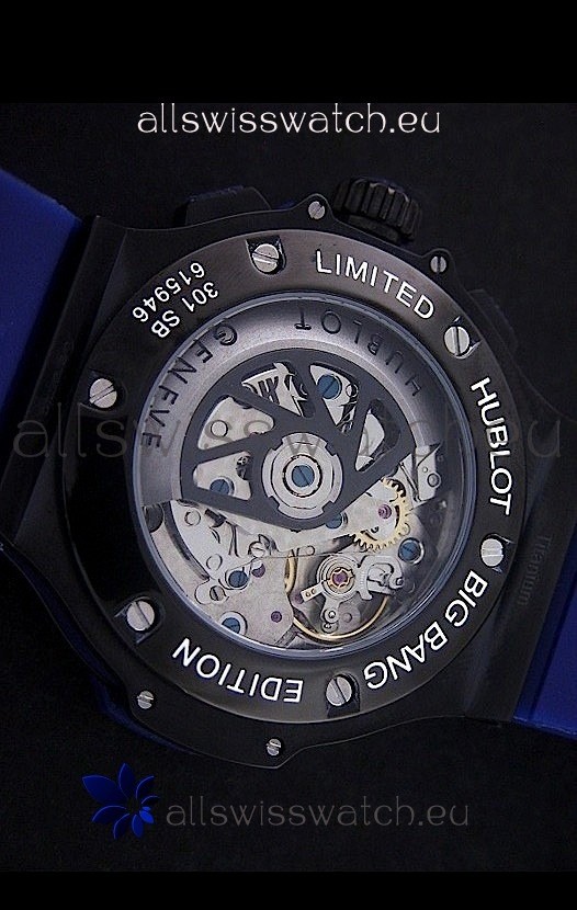 IMG_9081 Hublot Big Bang Limited Edition All Black in Blue Dial Replica 6
