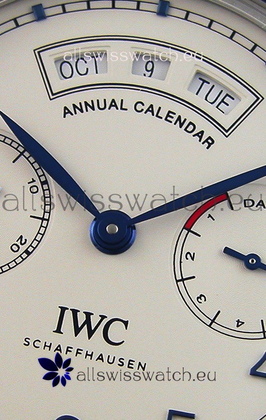 IMG_9081 IWC Big Pilot Annual Calender Steel Case Blue Strap IW503501 1:1 Mirror Replica 6