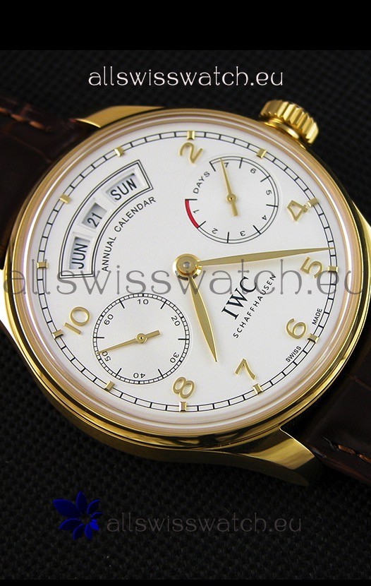 IMG_9081 IWC Portugieser Annual Calender White Dial Yellow Gold IW503502 1:1 Mirror Replica 6