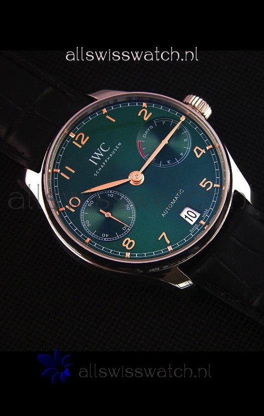 IMG_9081 IWC Portugieser Updated Version - 1:1 Mirror Green Dial Steel Case Replica 6