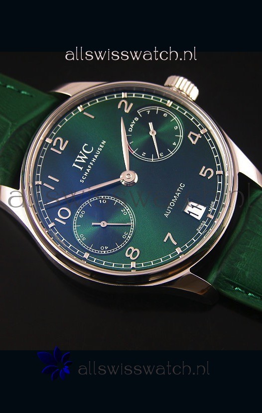IMG_9081 IWC Portugieser 1:1 Mirror Green Dial Steel Case Replica 6