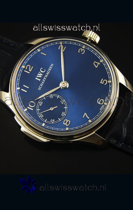 IMG_9081 IWC Portuguese Handwind Ref# IW5242 1:1 Mirror Blue Dial Replica 6