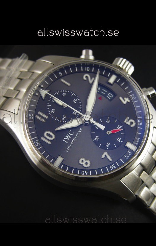 IMG_9081 IWC IW387802 Pilot Chronograph 1:1 Mirror with Steel Bracelet Replica 6