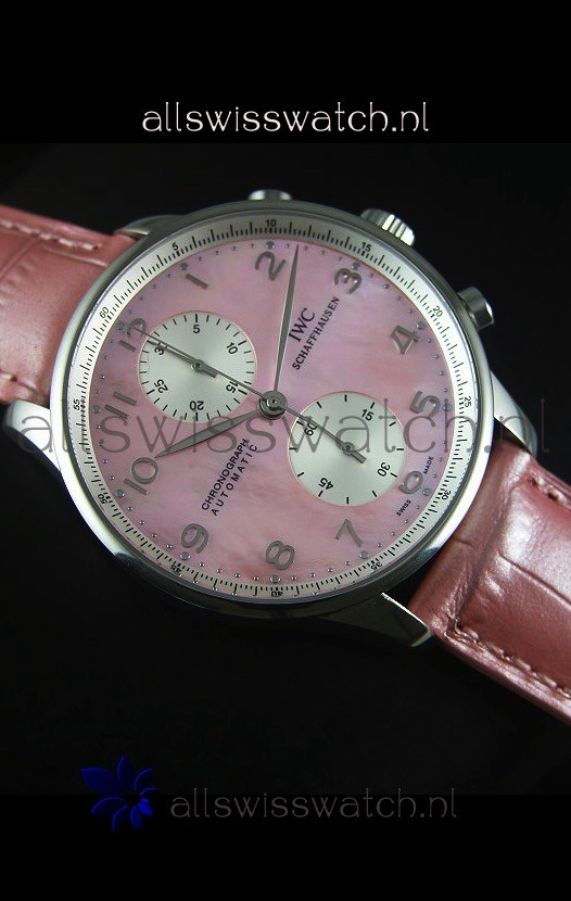 IMG_9081 IWC Portuguese Chronographin Pink Pearl Dial - 1:1 Mirror Edition Replica 6