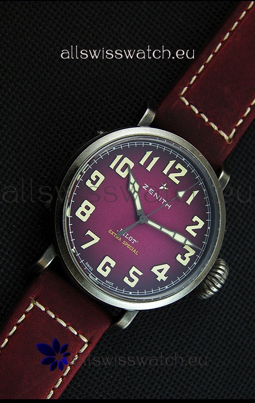 IMG_9081 Zenith Pilot Type 20 Extra Special Purple Dial40MM Replica 6