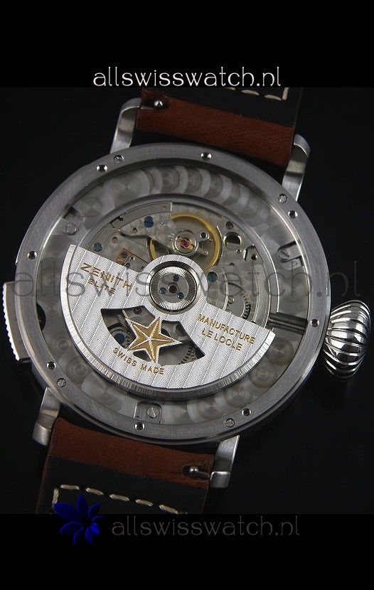 IMG_9081 Zenith Heritage Pilot Type 20 GMT Matte Black Dial 1:1 Mirror Replica 6