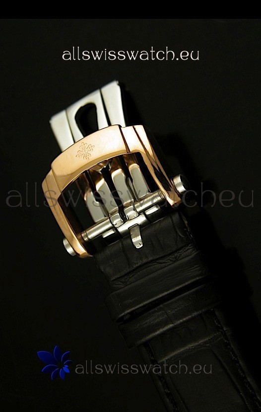 IMG_9081 Patek Philippe Calatrava 5298in Pink Gold Casing - Diamonds Hours Replica 6