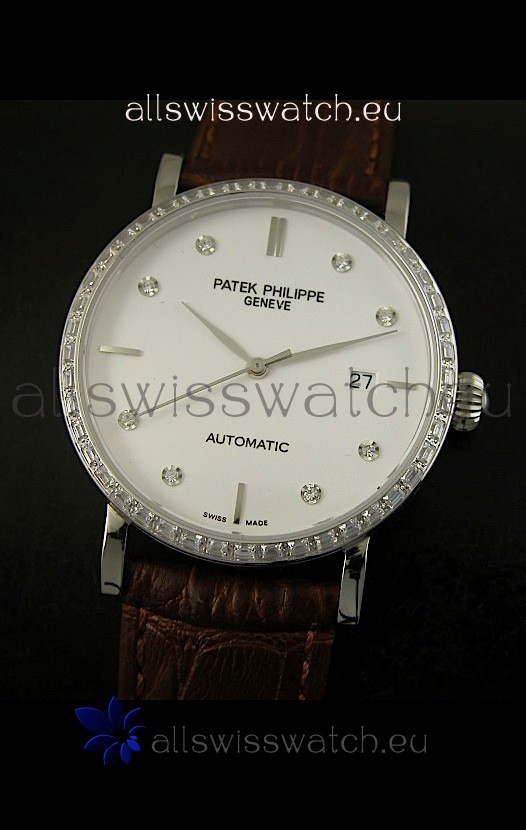 IMG_9081 Patek Philippe Calatrava 5298in Steel Casing - Diamonds Hours Replica 6