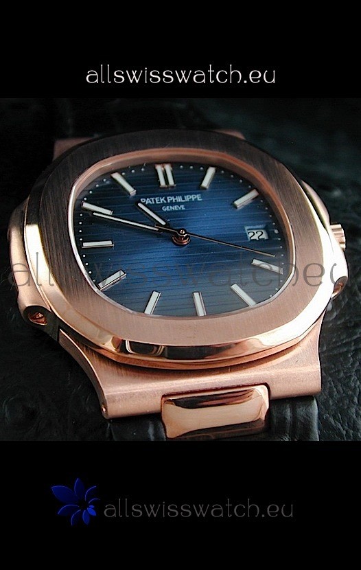 IMG_9081 Patek Philippe Geneve Nautilus in Rose Gold Casing Replica 6