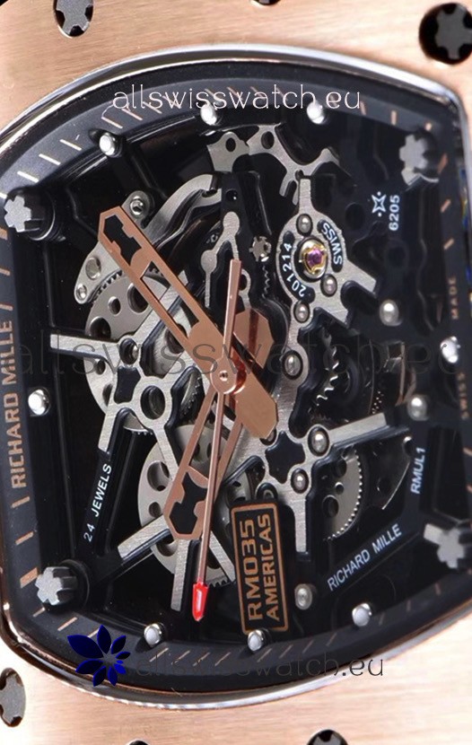 IMG_9081 Richard Mille RM035 AMERICAS 18K Rose Gold in White Strap Replica 6