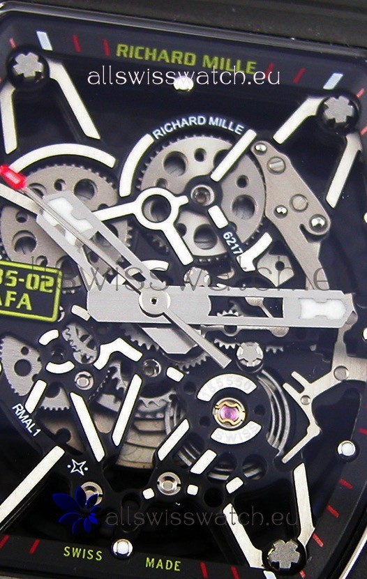 IMG_9081 Richard Mille RM35-02 Rafael Nadal Forged Carbon Case with Camouflage Rubber Strap Replica 6