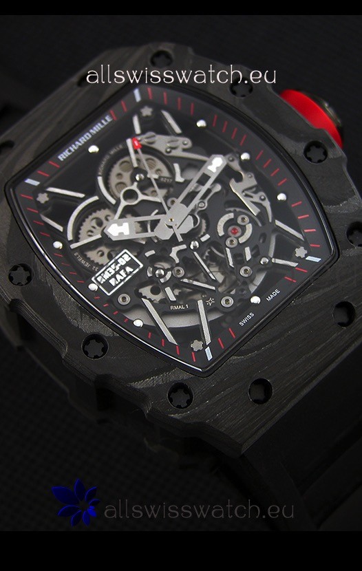 IMG_9081 Richard Mille RM35-2 Rafael Nadal Forged Carbon Case with Black Rubber Strap Replica 6