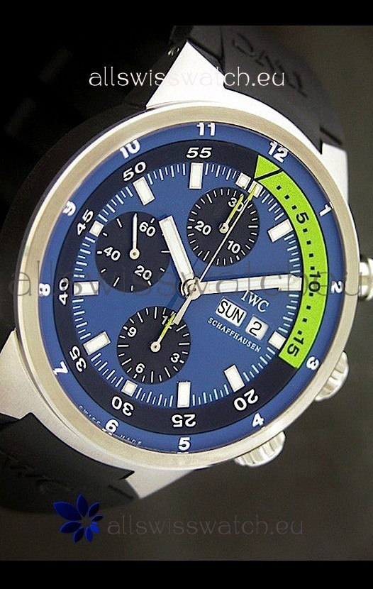 IMG_9081 IWC Aquatimer Chrono Automatic in Blue Dial Replica 6