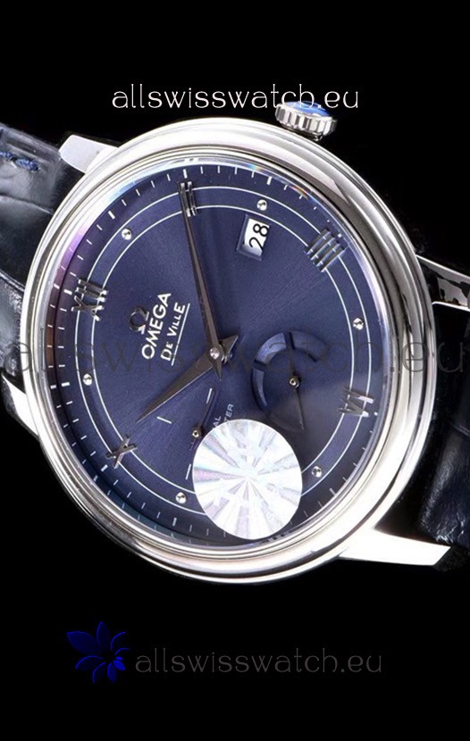 IMG_9081 Omega De Ville Prestige Power Reserve 904L Steel 1:1 Mirror Blue dial Replica 6