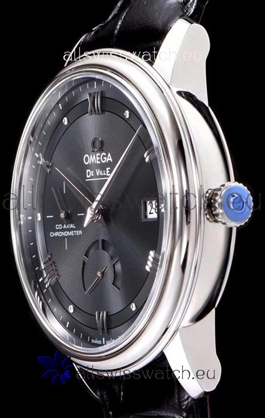 IMG_9081 Omega De Ville Prestige Power Reserve 904L Steel 1:1 Mirror Grey dial Replica 6