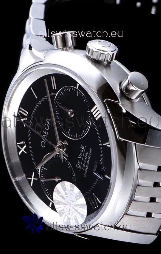 IMG_9081 Omega De Ville Chronograph 1:1 Mirror in Black Dial 42MM Replica 6