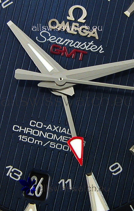 IMG_9081 Omega Seamaster Aqua Terra GMT 150M 43MM 1:1 Mirror Blue Dial Replica 6