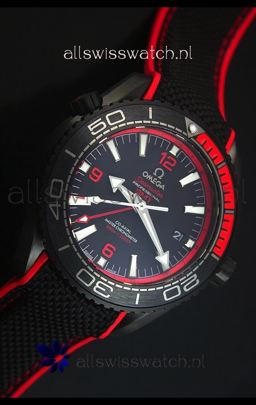 IMG_9081 Omega Seamaster Planet Ocean Deep Black Red GMT 1:1 Edition Replica 6