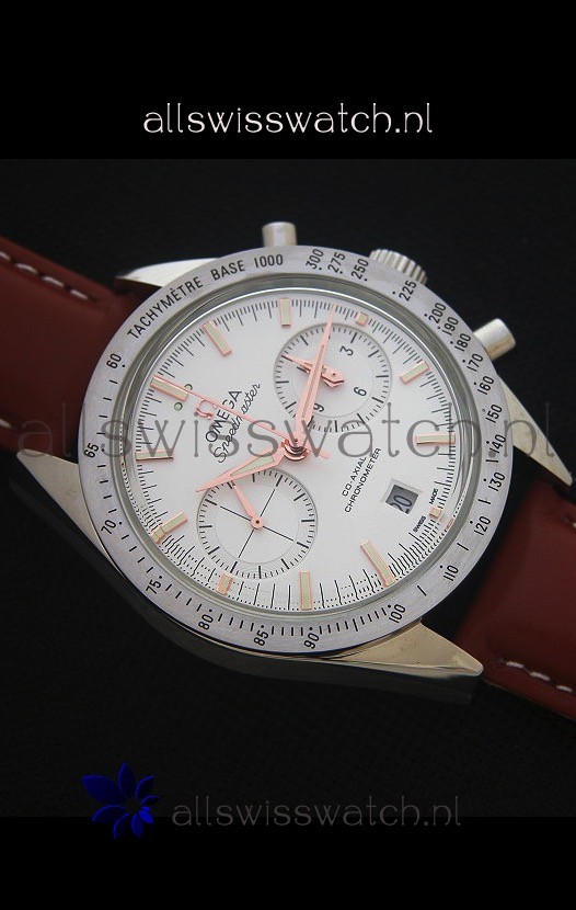 IMG_9081 Omega Speedmaster 57 Co-Axial Chronograph in Brown Leather Strap Replica 6