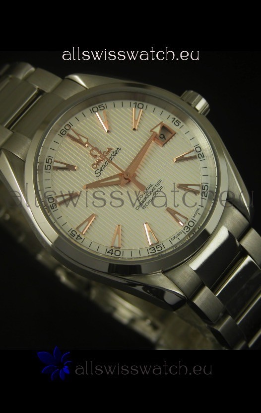 IMG_9081 Omega Seamaster Aqua Terra Co-Axial White Dial Replica 6