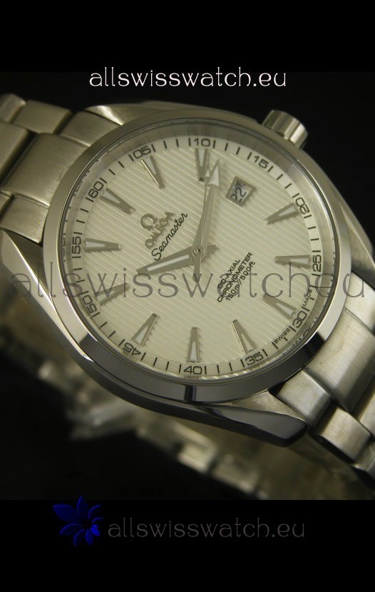 IMG_9081 Omega Seamaster Aqua Terra Co-Axial White Dial Replica 6
