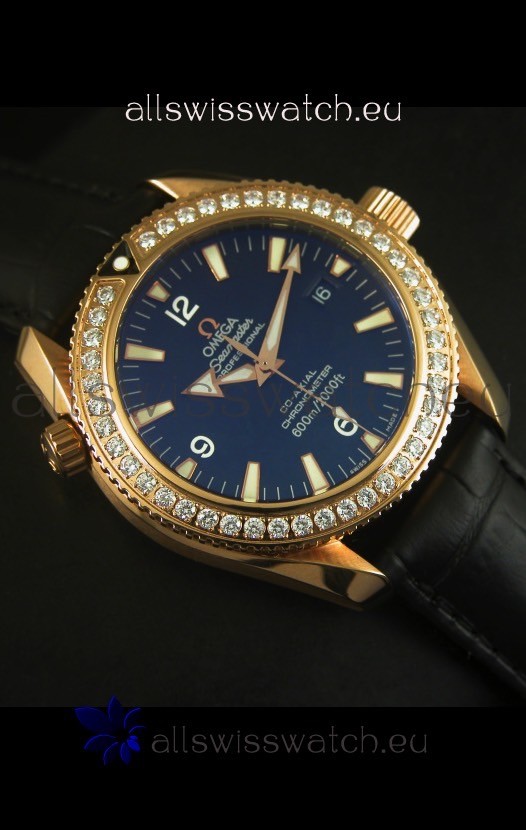 IMG_9081 Omega Planet Ocean Rose Gold Plated with Diamonds Replica 6