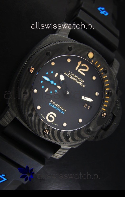 IMG_9081 Panerai Luminor 1950 Submersible PAM616 Carbotech 1:1 Mirror Replica 6