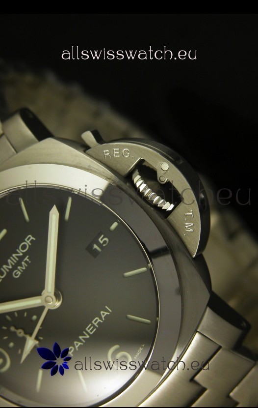 IMG_9081 Panerai Luminor GMT PAM320 P.9001 Movement - 1:1 Ultimate Mirror Replica 6