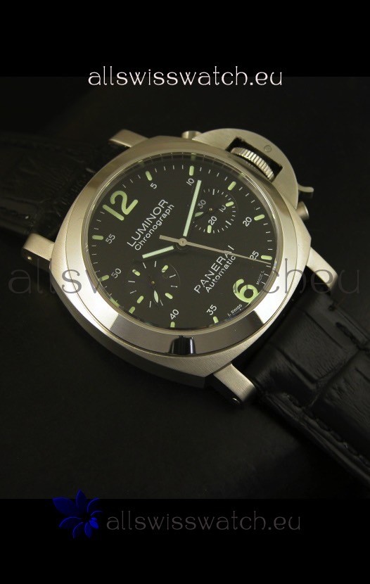 IMG_9081 Panerai Luminor Chronograph PAM310 Chronograph Black Dial 40MM Replica 6
