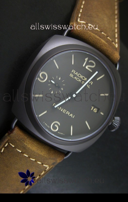 IMG_9081 Panerai Radiomir PAM505 Black Seal 3 Days Edition with DLC Coated Case Replica 6
