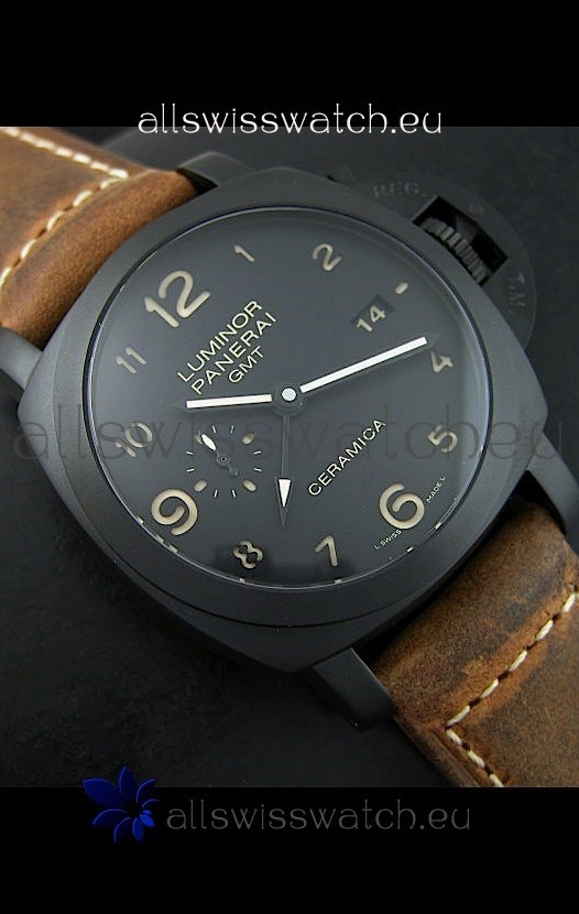 IMG_9081 Panerai Luminor PAM441 GMT 1950 3 Days Power Reserve in Ceramic Case Replica 6