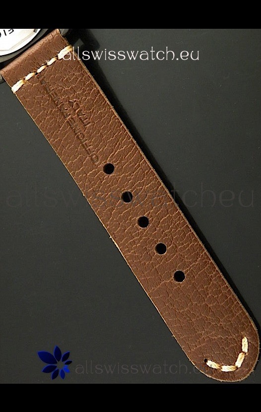 IMG_9081 Panerai Luminor Marina Black Seal PVD in Dark Brown Strap Replica 6