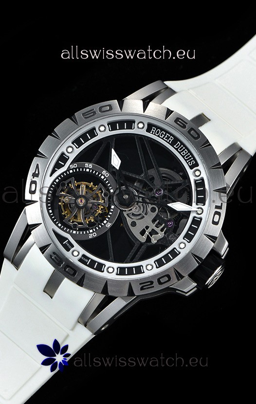 IMG_9081 Roger Dubuis Excalibur Spider Flying Tourbillon Skeleton Titanium Casing 1:1 Mirror Replica 6