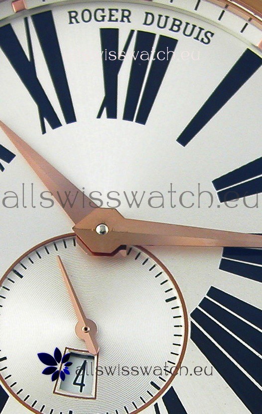 IMG_9081 Roger Dubuis Excalibur RDDBEX0587 Pink Gold Steel White Dial Replica 6